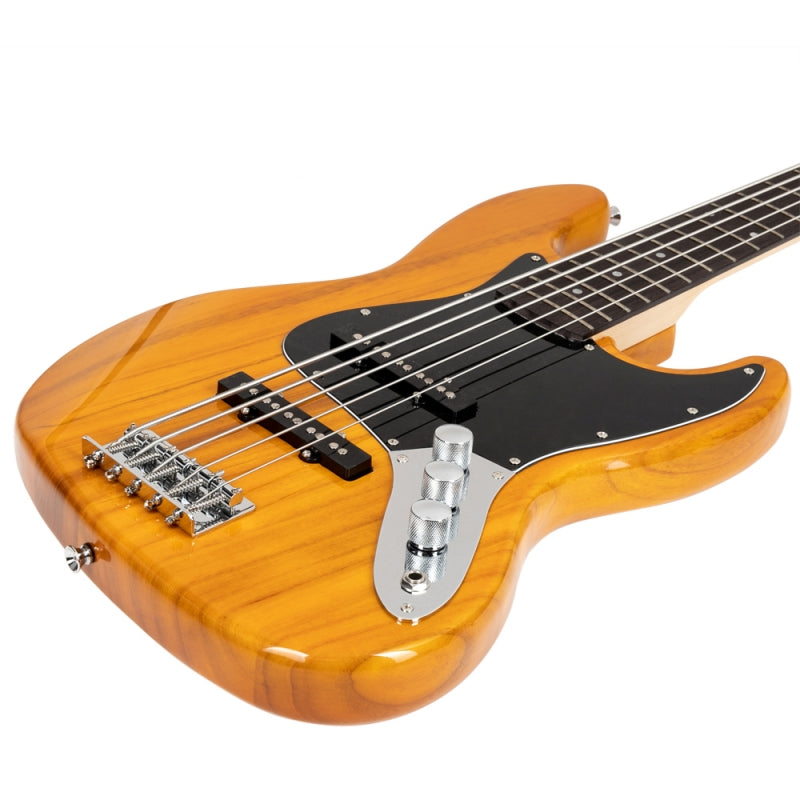 Glarry GJazz Electric 5 String Bass Guitar Full Size - Yellow