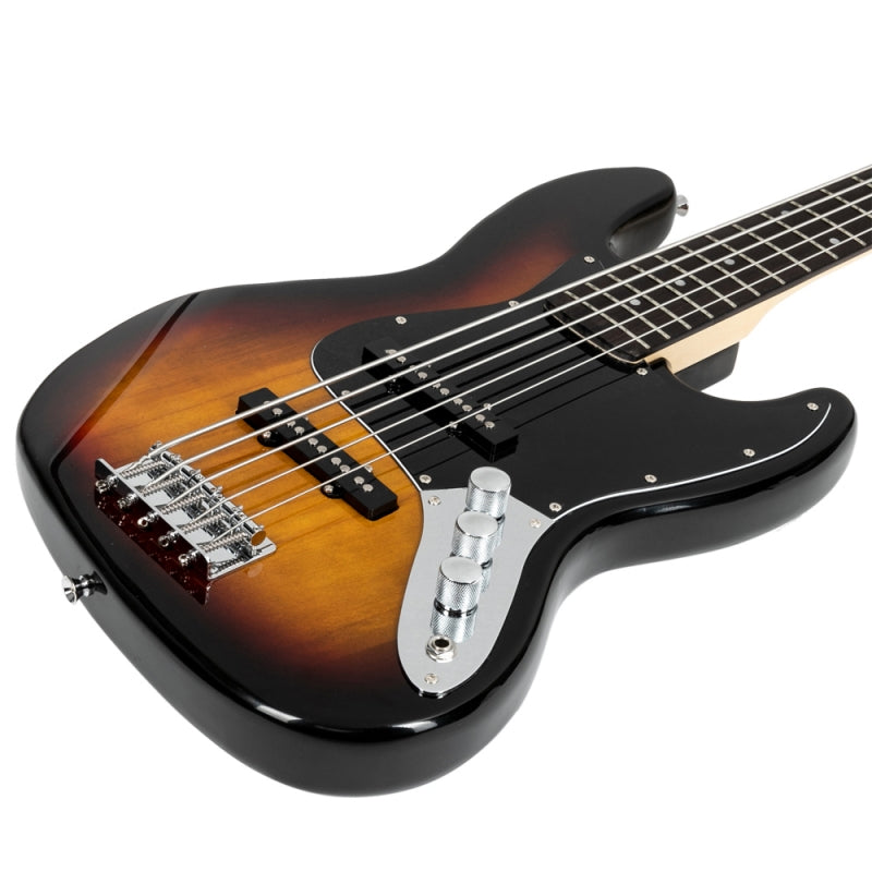 Glarry GJazz Electric 5 String Bass Guitar Full Size - Sunset