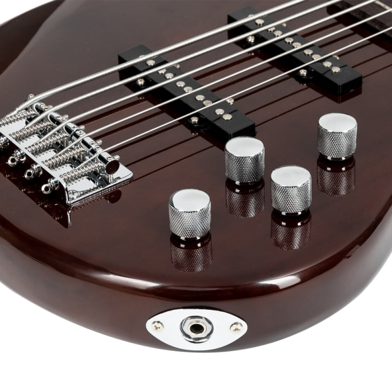 Glarry GIB 5 String Electric Bass Guitar Full Size SS Pick-up - Brown