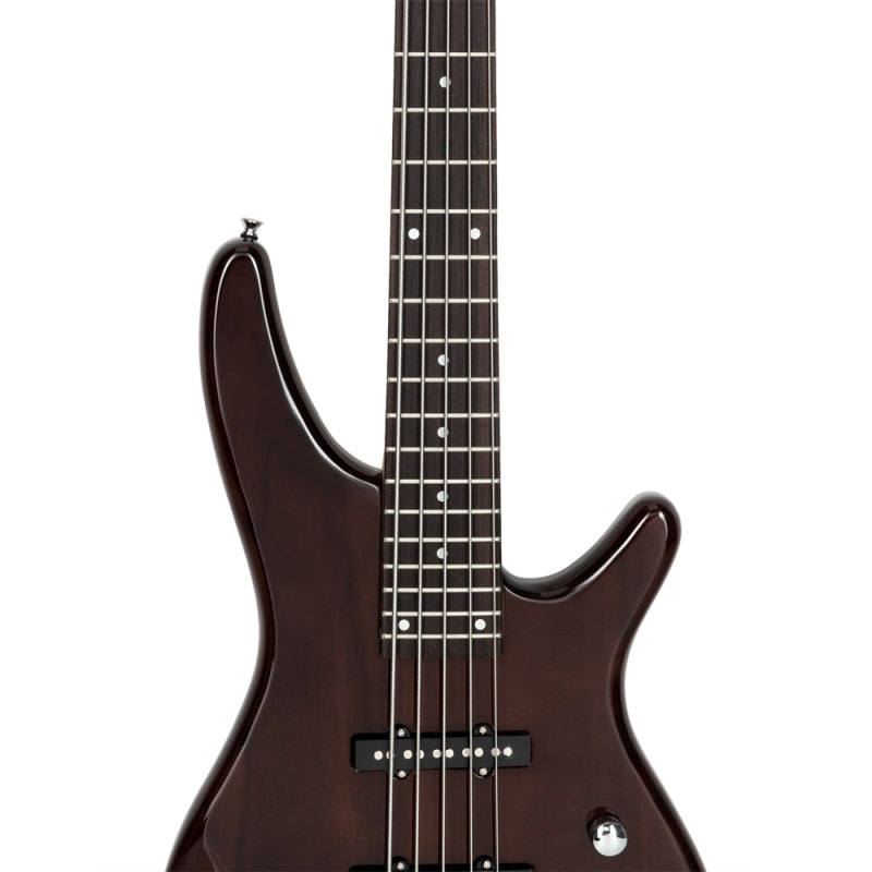Glarry GIB 5 String Electric Bass Guitar Full Size SS Pick-up - Brown