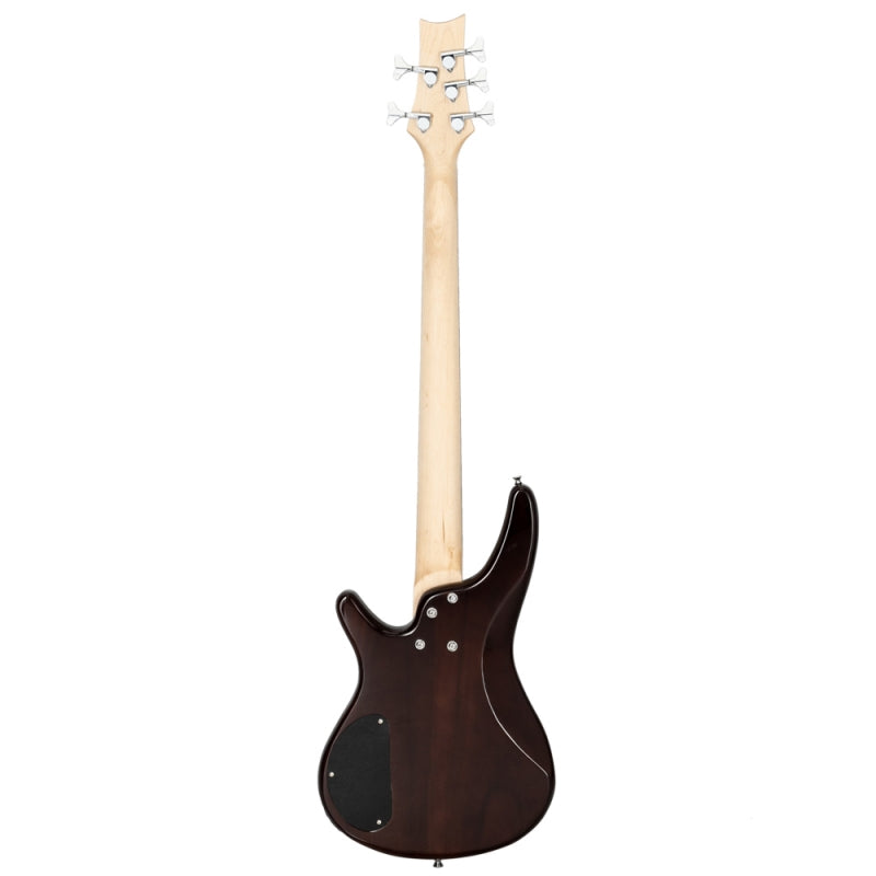 Glarry GIB 5 String Electric Bass Guitar Full Size SS Pick-up - Brown