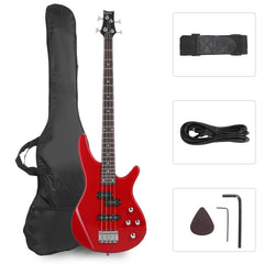 Glarry GIB 4 String Bass Guitar Full Size - Red