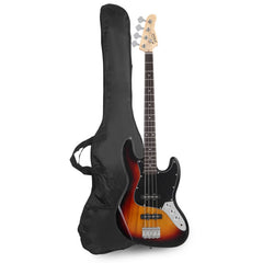 Glarry GJazz Electric Bass Guitar Black pickguard - Sunset
