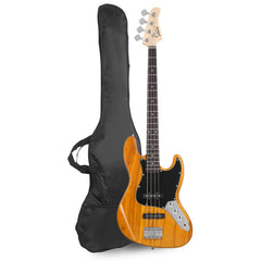 Glarry GJazz Electric Bass Guitar Black pickguard - Yellow