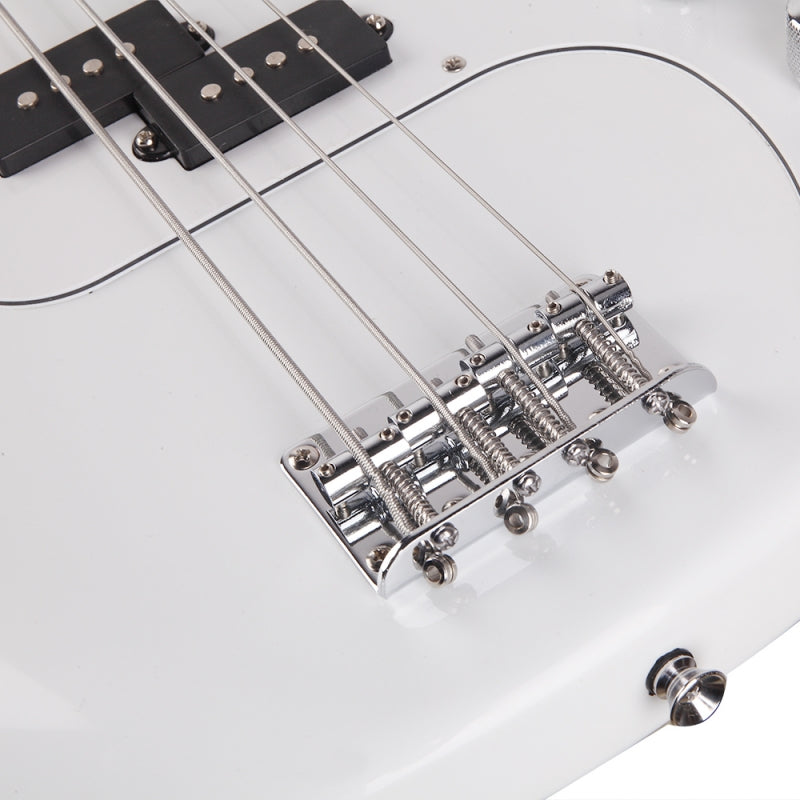 Glarry GP Electric Bass Guitar White w/ 20W Amplifier - White