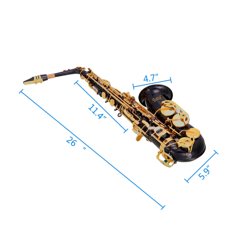 Glarry Student E Flat Alto SAX Saxophone - Black