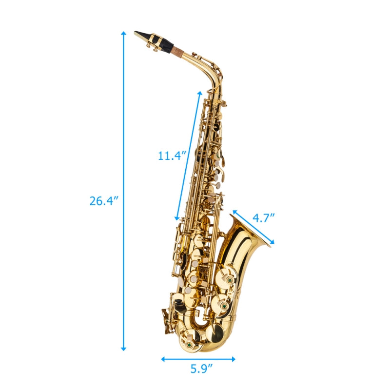 Glarry Student E Flat Alto SAX Saxophone - Gold