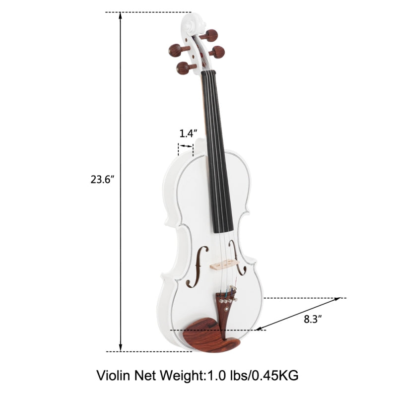Glarry GV103 4/4 Spruce Panel Violin White