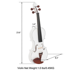 Glarry GV103 4/4 Spruce Panel Violin White