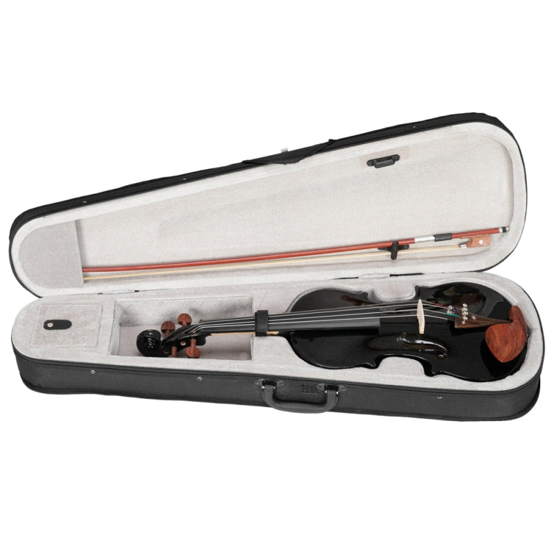 Glarry GV103 4/4 Spruce Panel Violin Black