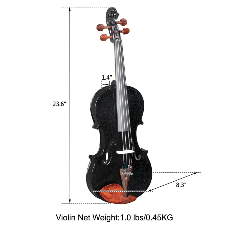 Glarry GV103 4/4 Spruce Panel Violin Black