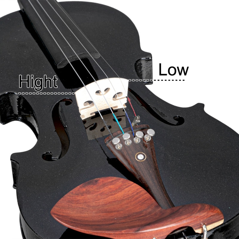 Glarry GV103 4/4 Spruce Panel Violin Black