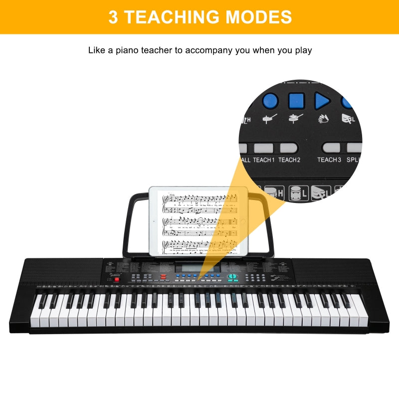 Glarry 61-Key Portable Keyboard w/LCD Screen, Microphone