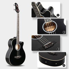Glarry GMB101 44.5 Inch EQ Acoustic Bass Guitar - Black