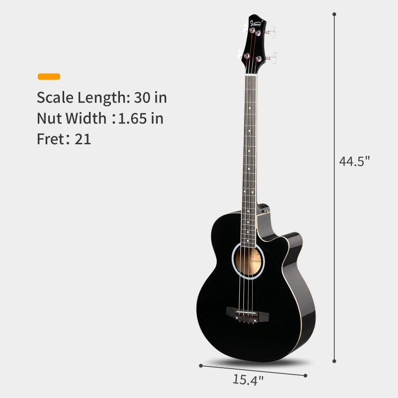 Glarry GMB101 44.5 Inch EQ Acoustic Bass Guitar - Black