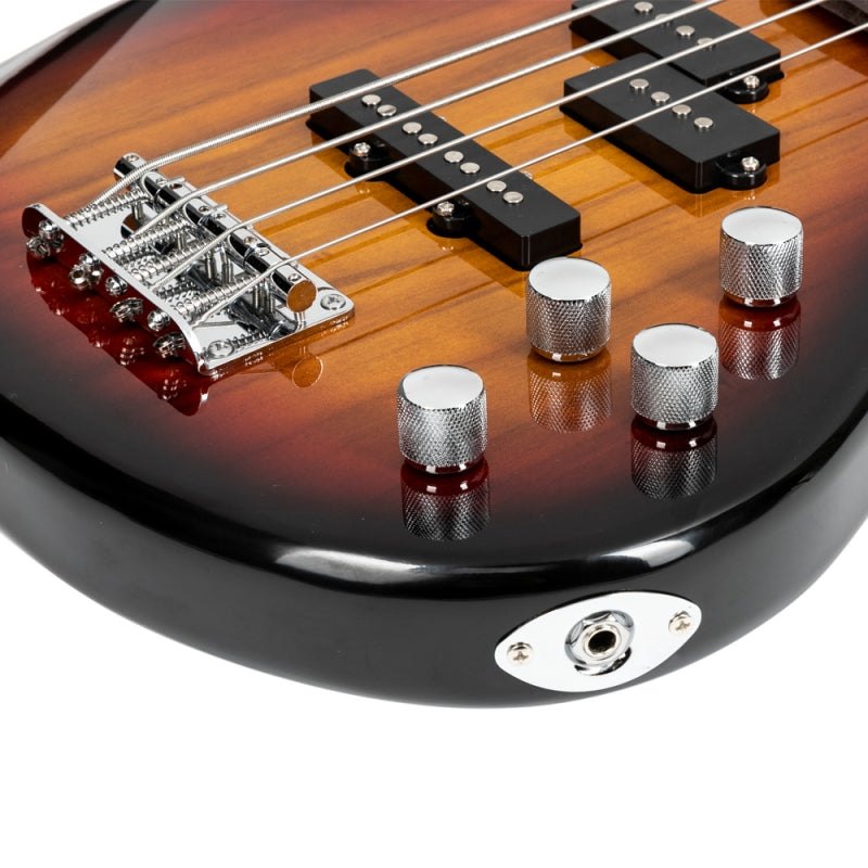 Glarry GIB 4 String Bass Guitar Full Size SS pickups w/20W Amplifier - Sunset