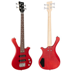 Glarry GW101 36in Kid's Electric Bass Guitar - Red
