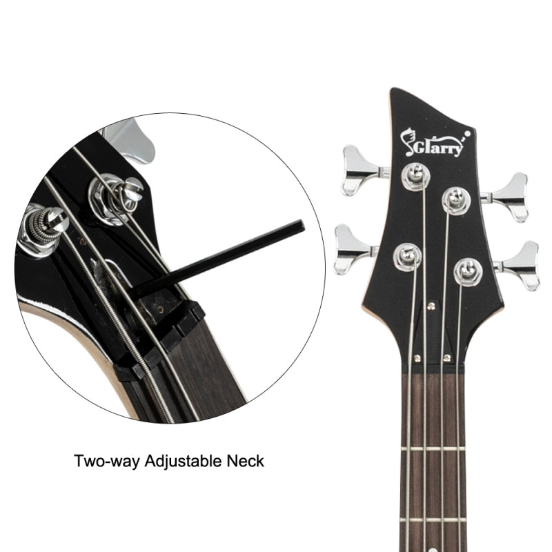 Glarry Burning Fire Electric Bass Guitar Full Size 4 String w/20W Amplifier - Sunset