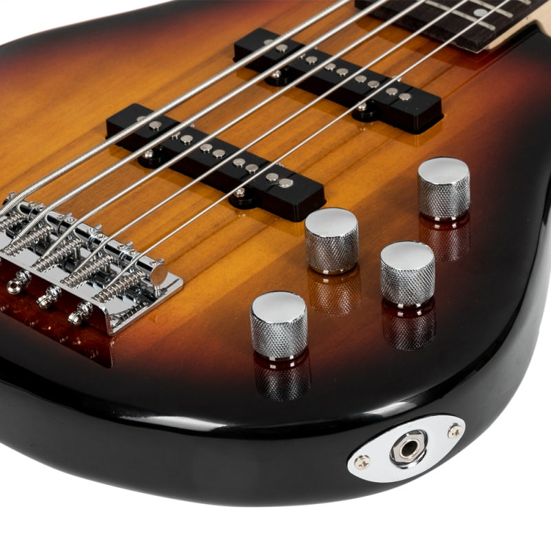 Glarry GIB 5 String Electric Bass Guitar SS Pick-up w/20W Amplifier - Sunset