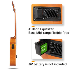 Glarry GMB101 44.5 Inch EQ Acoustic Bass Guitar - Burlywood