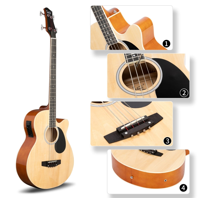 Glarry GMB101 44.5 Inch EQ Acoustic Bass Guitar - Burlywood