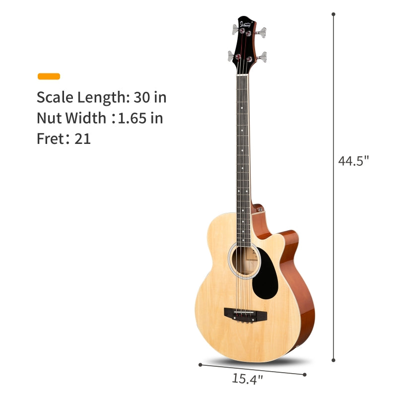 Glarry GMB101 44.5 Inch EQ Acoustic Bass Guitar - Burlywood