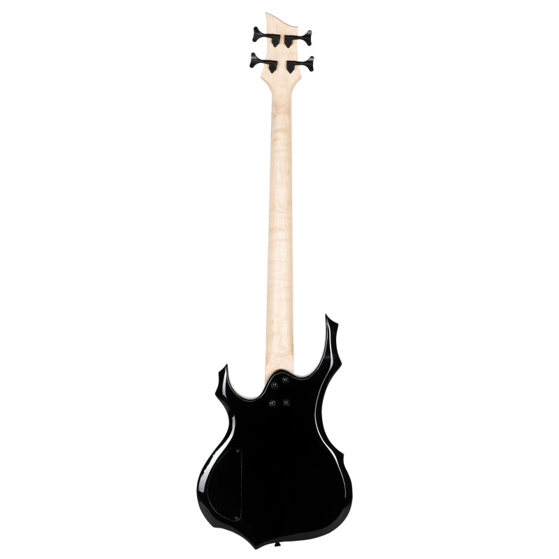 Glarry Burning Fire Electric Bass Guitar HH Pickups w/ 20W Amplifier - Black