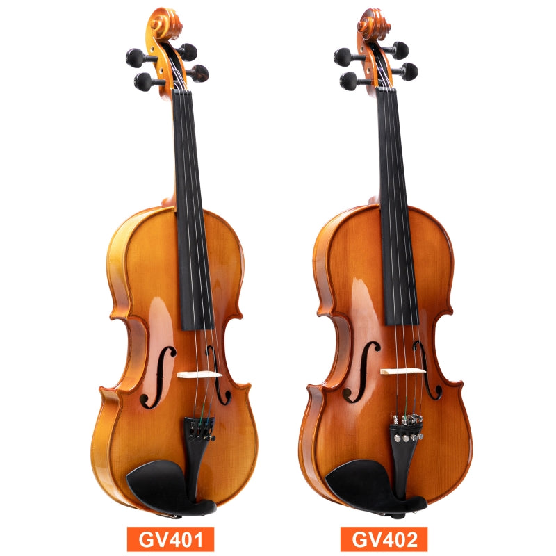 Glarry GV402 Violin 4/4 Spruce top Varnish Bright Brownish with 2 x Bow / Bridge
