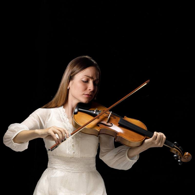 Glarry GV403 4/4 Full Size Violin Antiqued Matt Natural with 2 x Bow / Bridge