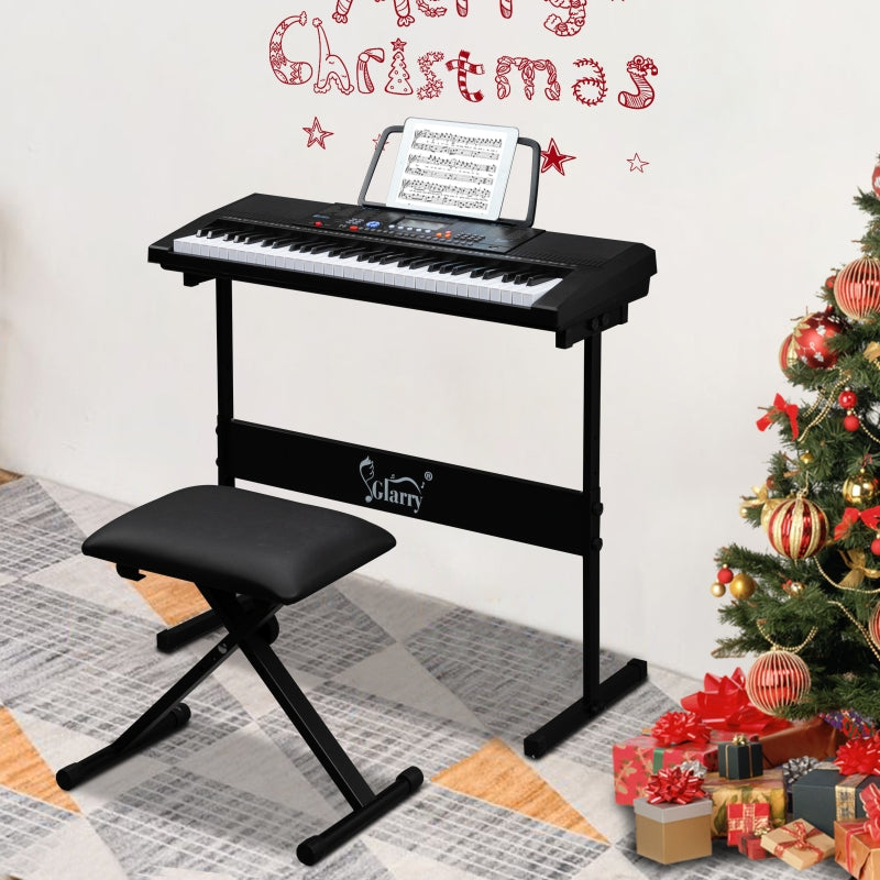 Glarry GEP-108 61-Key Portable Keyboard Set w/LCD Screen, Stand, Microphone