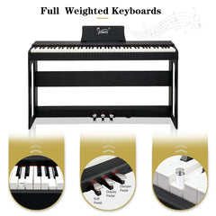 Glarry GDP-104 88-Key Home Fully Weighted Hammer-action Keybed Digital Piano - Black