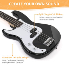 Glarry GP Left Handed Electric Bass Guitar Cord Wrench Tool - Black