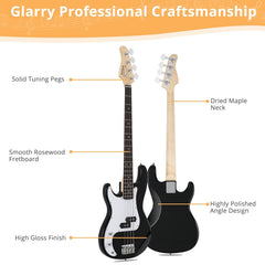 Glarry GP Left Handed Electric Bass Guitar Cord Wrench Tool - Black