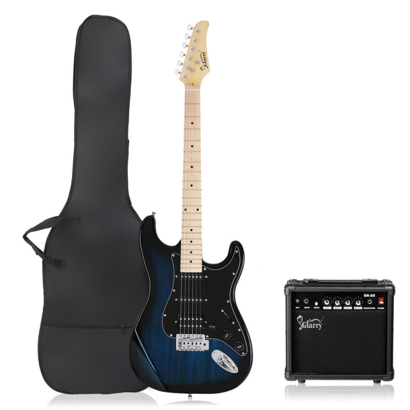Glarry GST HSS Pickups Electric Guitar w/20W Amplifier - Blue