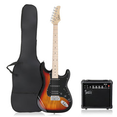 Glarry GST HSS Pickups Electric Guitar w/20W Amplifier - Sunset