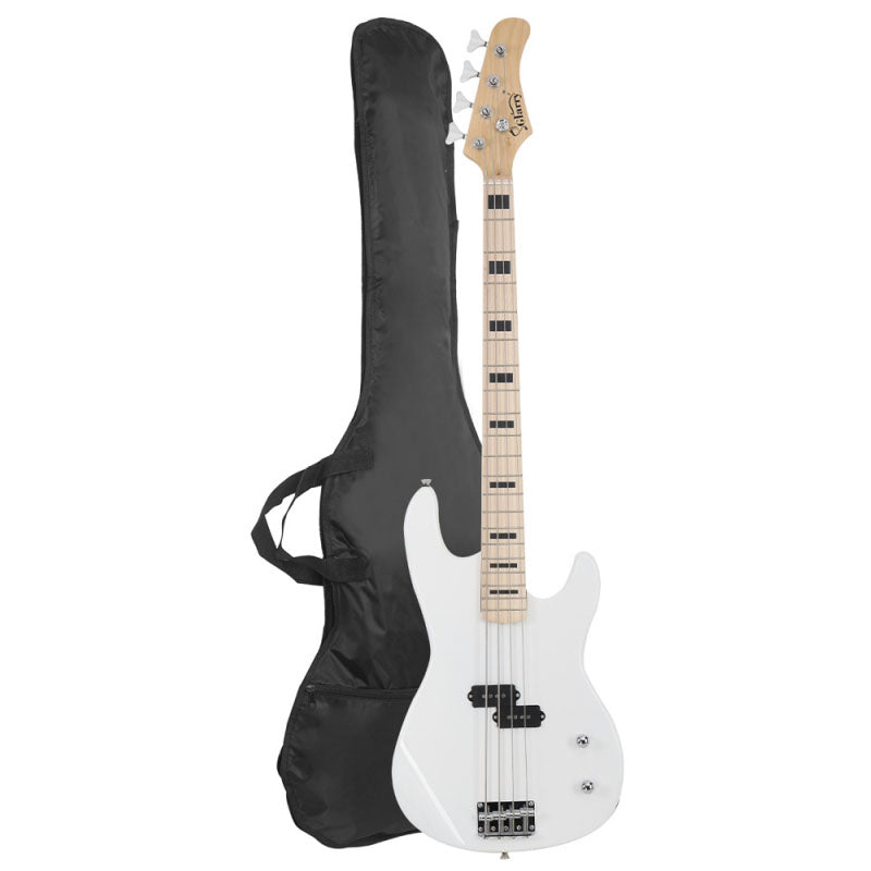 Glarry GP PRO Electric Bass Guitar NO Pickguard - White