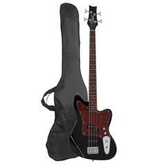 Glarry GIB Bass Guitar 4 String Red Pearl Guard w/20W Amplifier - Black