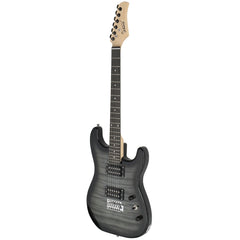 Glarry GST Electric Guitar HH Pickup Tiger Stripe w/20W Amplifier - Black