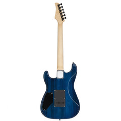Glarry GST Electric Guitar HH Pickup Tiger Stripe w/20W Amplifier - Blue