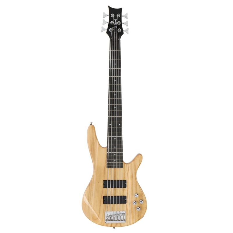 Glarry GIB 6 String Bass Guitar Full SizeHH Pickup - Burlywood