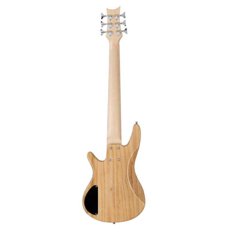 Glarry GIB 6 String Bass Guitar Full SizeHH Pickup - Burlywood