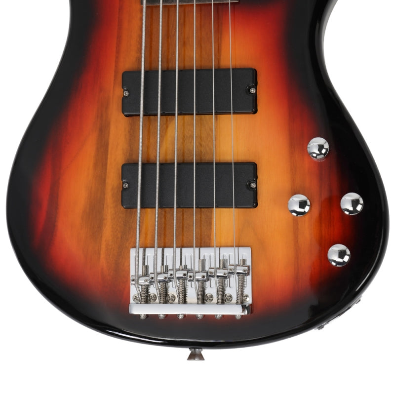 Glarry GIB 6 String Bass Guitar Full SizeHH Pickup - Sunset