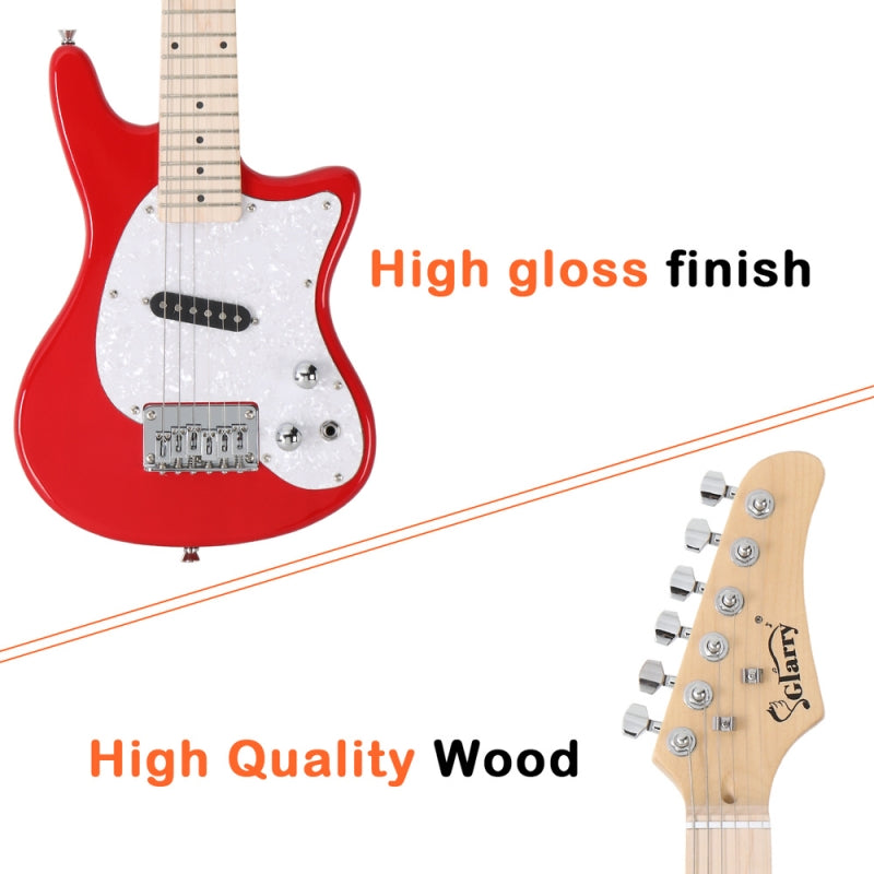 Glarry 30inch Mini Kids Electric Guitar Maple Fingerboard w/5W Amplifier - Red