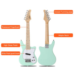 Glarry 30inch Mini Kids Electric Guitar Maple Fingerboard w/5W Amplifier - Green