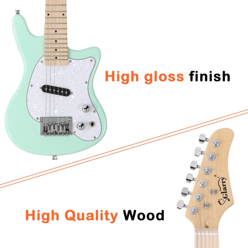 Glarry 30inch Mini Kids Electric Guitar Maple Fingerboard w/5W Amplifier - Green