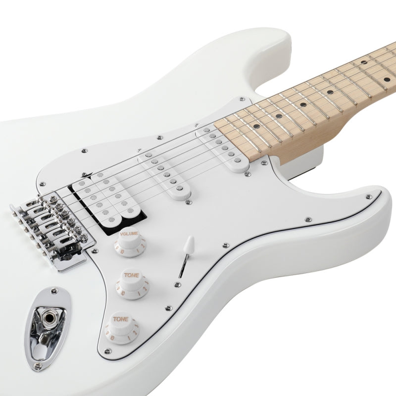 Glarry GST Electric Guitar HSS Pickups w/20W Amplifier - White