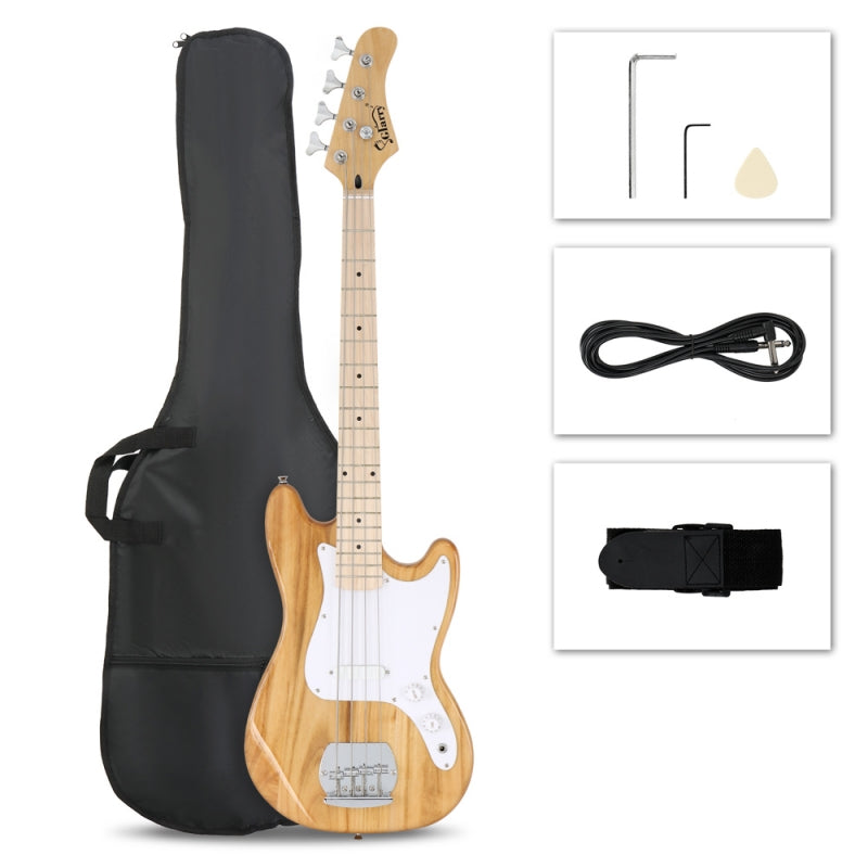 Glarry 30in GB Electric Bass Guitar Short Scale - Burlywood