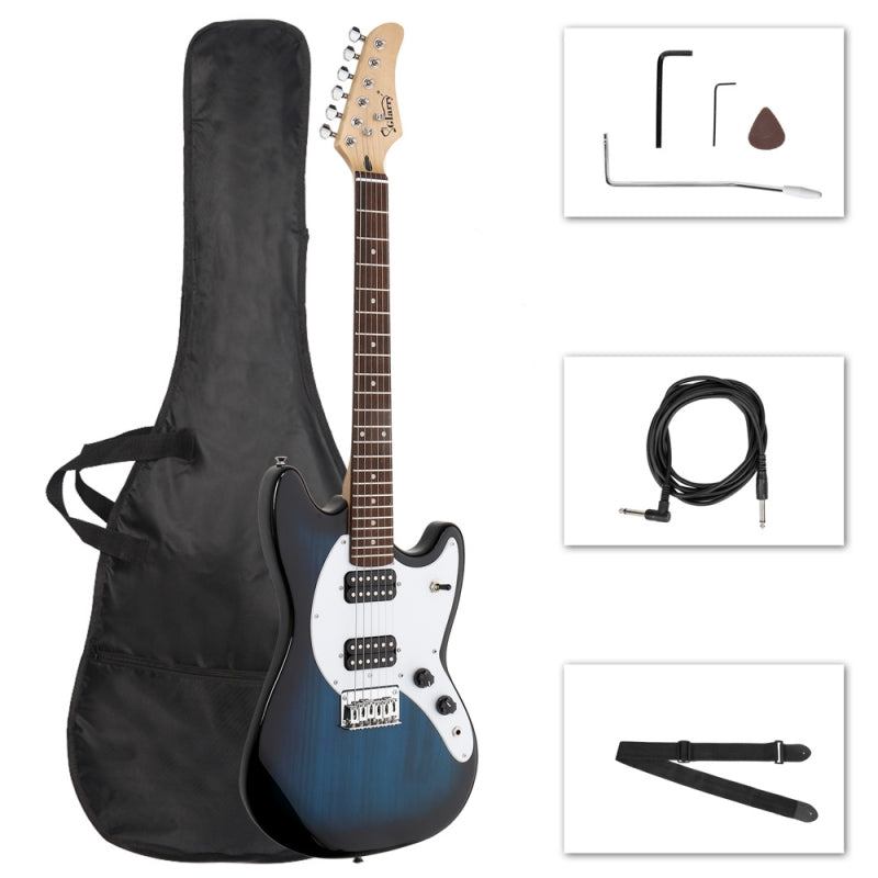 Glarry GMF Electric Guitar Laurel Wood Fingerboard HH Pickup - Blue