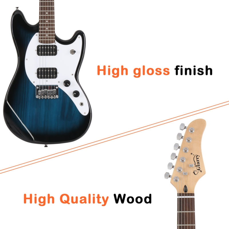 Glarry GMF Electric Guitar Laurel Wood Fingerboard HH Pickup - Blue