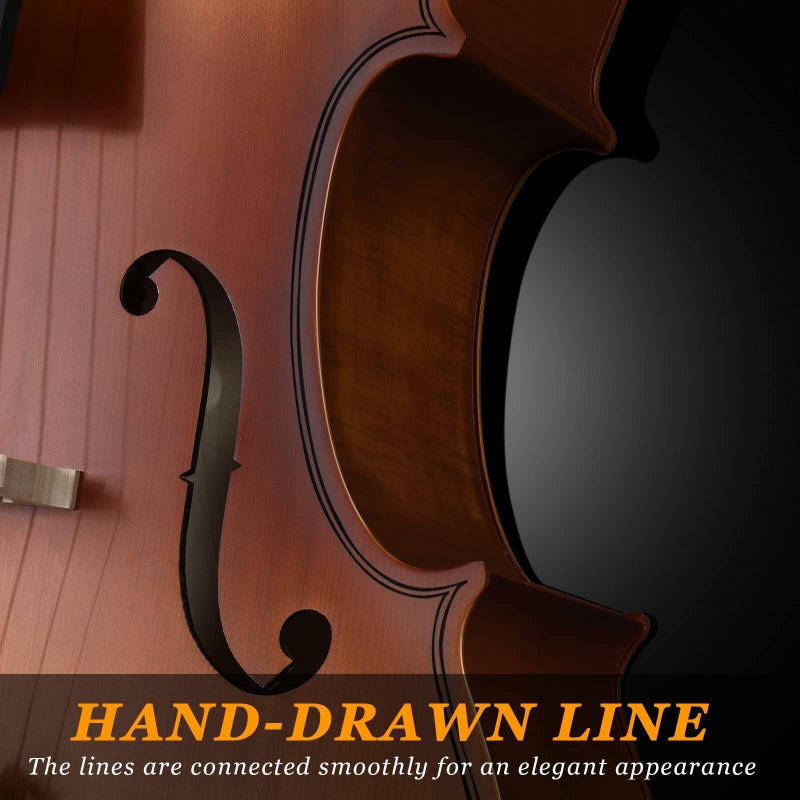 Glarry GC201 4/4 Solid Wood Spruce Panel Cello - Matte